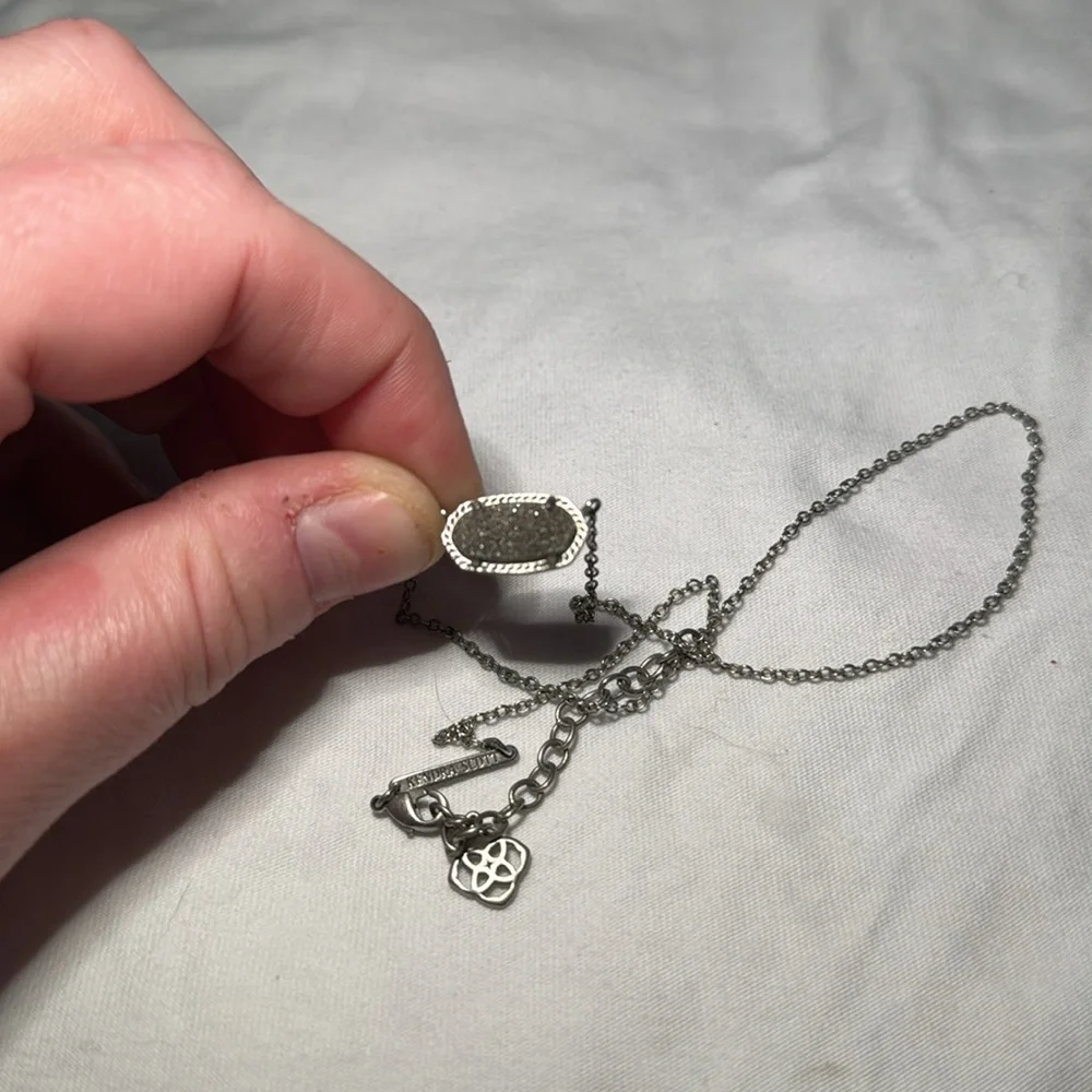 Kendra Scott “Elisa” pendant necklace with druzy stone